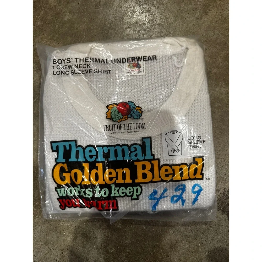 Vintage Hanes Fruit of the Loom Thermal Top A-Shirts Bundle XL White 1997 USA